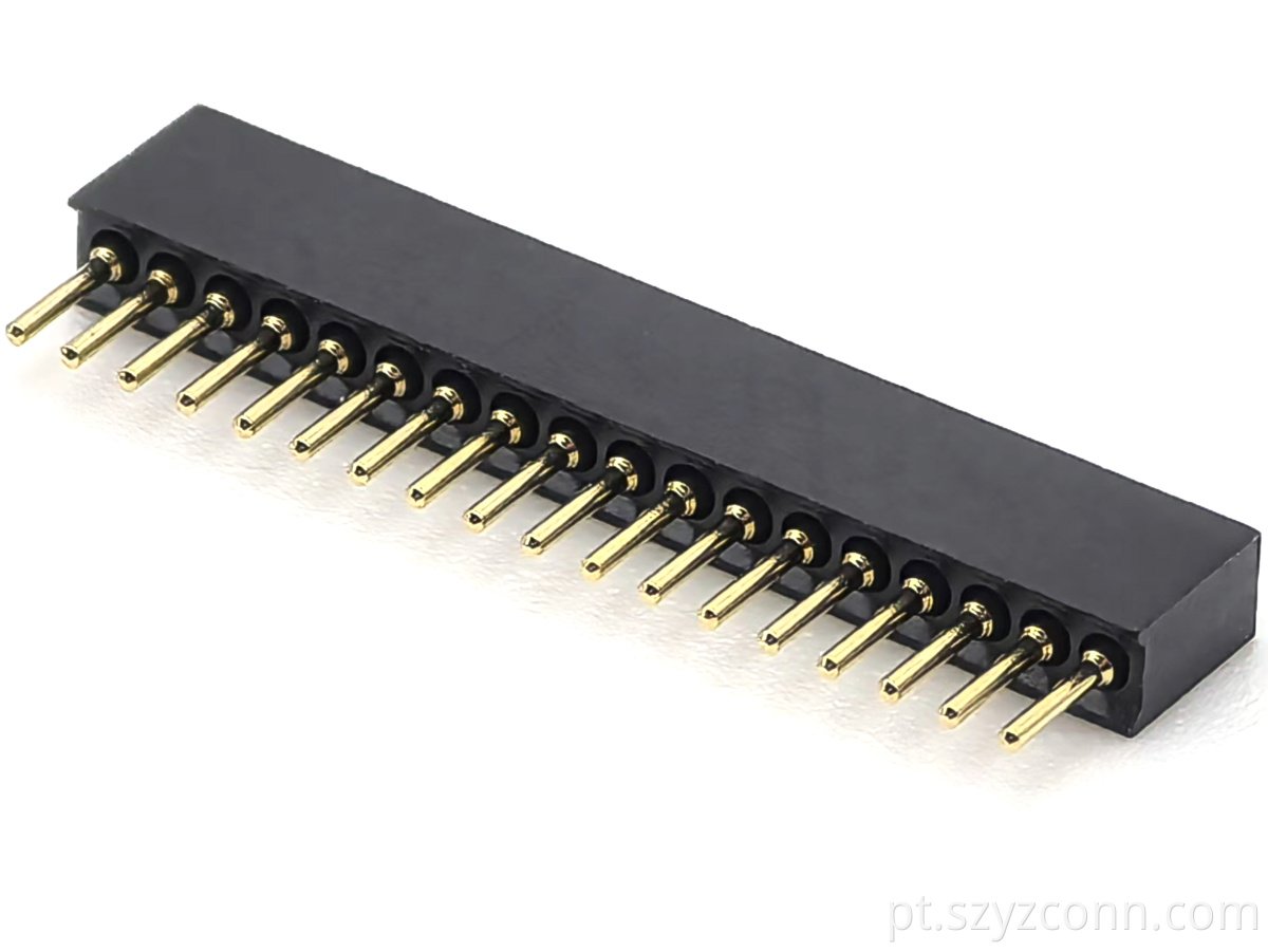 1.27mm Pitch Machined Female Header Connector Straight H:4.1mm 18P